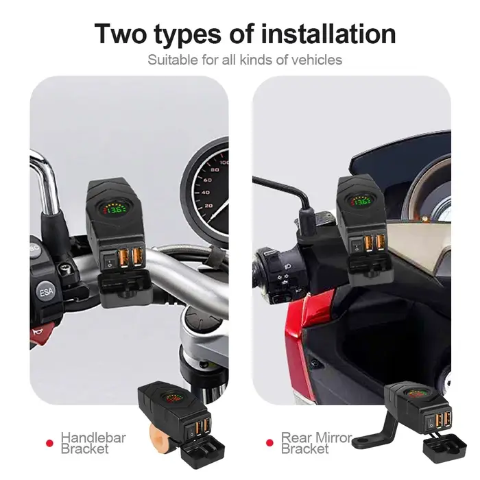 Chargeur USB pour guidon de vélo électrique 36W QC3.0