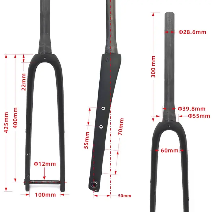 Fourche de gravier conique en Fiber de carbone