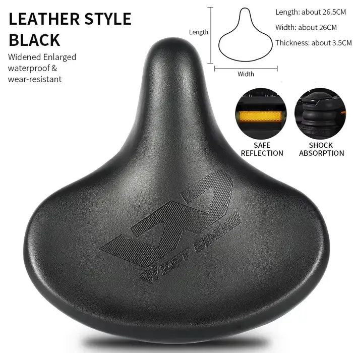 WEST BIKING – selle de vélo électrique à ressort, large et confortable, en cuir, rétro, marron, soup