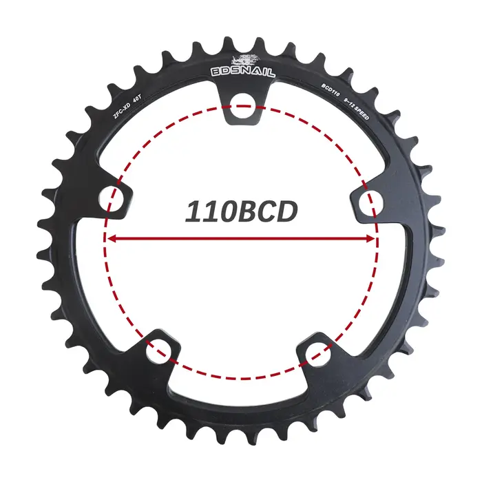 Plateau de chaîne SNAIL 110BCD 5 bras Narrow Wide 38T 40T 42T 44T Rond 1x pour vélos de route