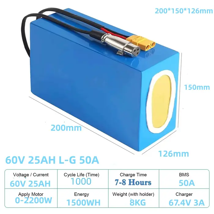 Pack de batteries pour vélo électrique 48V 40Ah 60V 72V