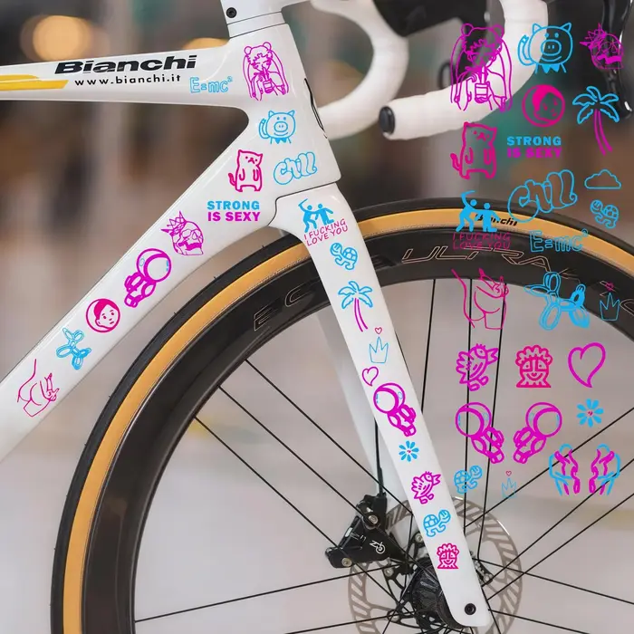 1 autocollant coloré de graffiti pour vélo