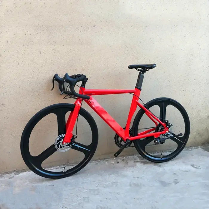 Vélo de route en alliage d'aluminium double frein à disque pour étudiants et adultes