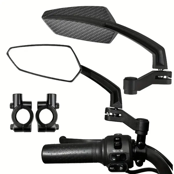 Rétroviseurs universels pour guidon de vélo 360 °   Verre de sécurité grand angle rotatif pour vélos