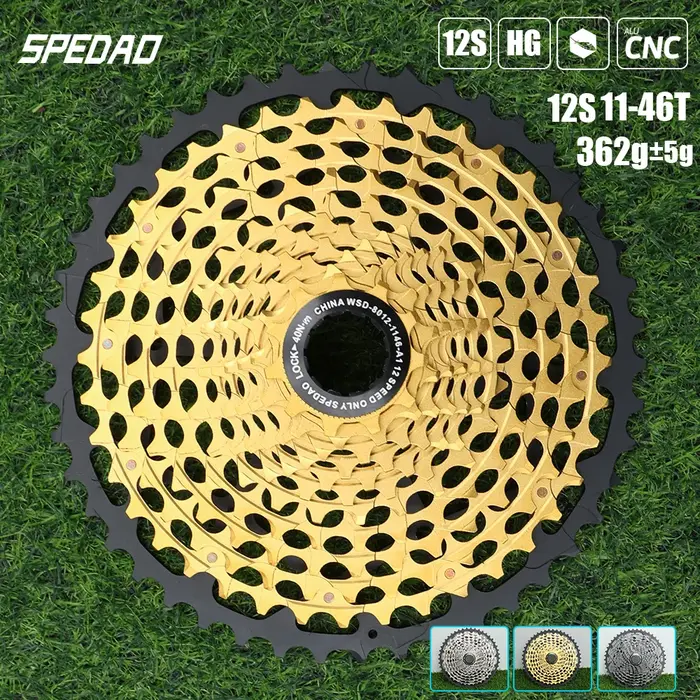 Cassette de vélo de route et VTT SPEDAO 2026 12S 11-46T 11S 11-42T Super Légère 325g en Acier CNC pour moyeu HG Pièces de cyclisme