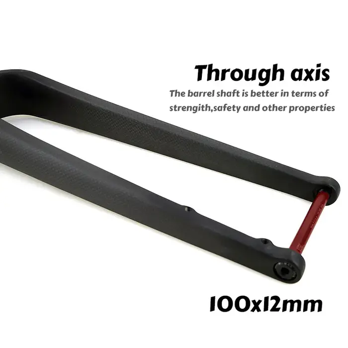 Fourche de vélo de gravier en carbone rigide pour pneus larges 700x55C