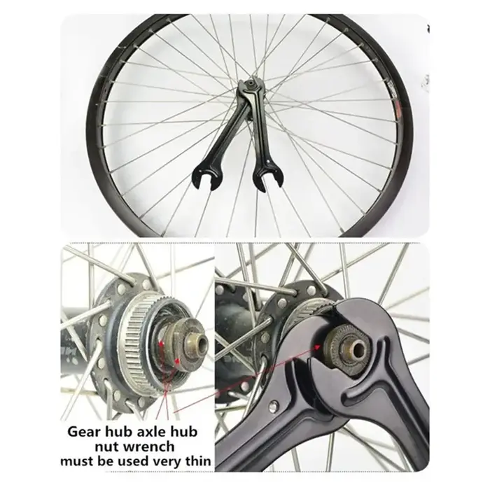 Outil de roue à chaîne de vélo 13/15mm 14/16mm, clé à pédale d'essieu de roue de vélo, clé de répara