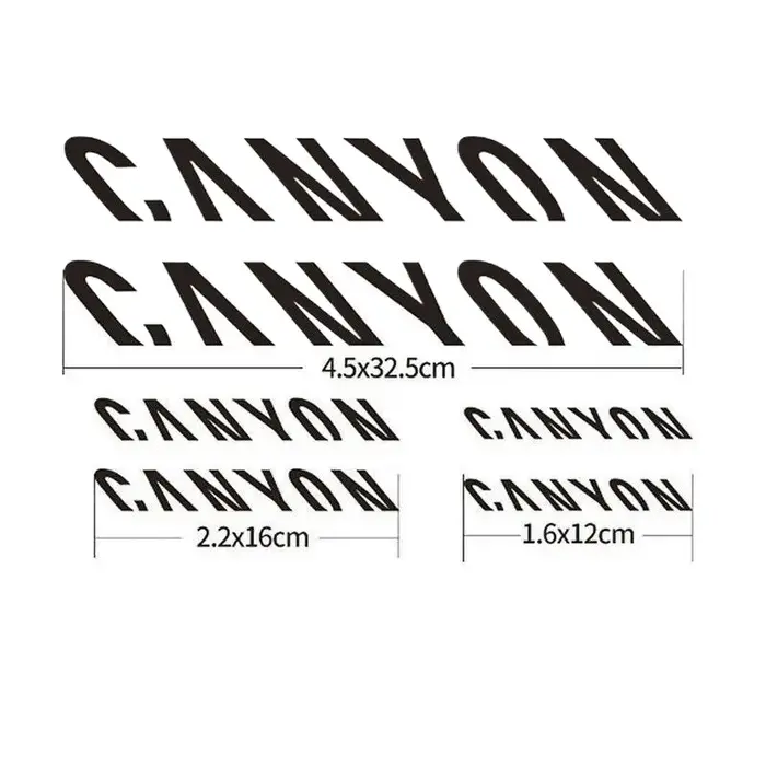 Kit d'autocollants imperméables Canyon Letter pour cadre de vélo