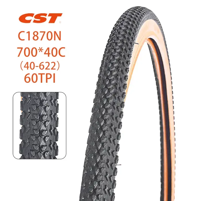 CST Pneu de vélo de route 700C 700 * 40C 40-622 60TPI résistant à l'usure