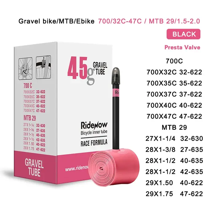 TPU chambre à air de vélo de route gravier 29 pouces 700x32C 35 37 40 47C pneu FV45/65/85mm AV42mm vtt