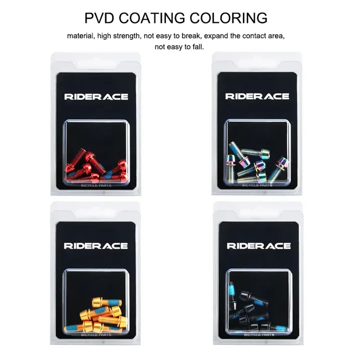 Pince à boulon d'étrier de frein à disque de vélo, vis fixes M6 x 18MM, acier allié coloré plaqué ti