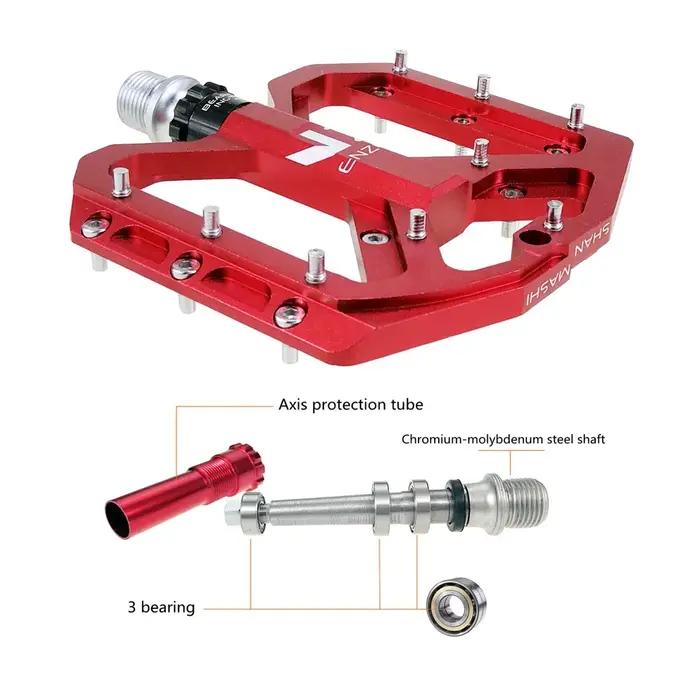 Nouvelles pédales de VTT pédale vtt vélo en aluminium plate-forme large pédales plates 9/16 "pédales de vélo à roulement scellé