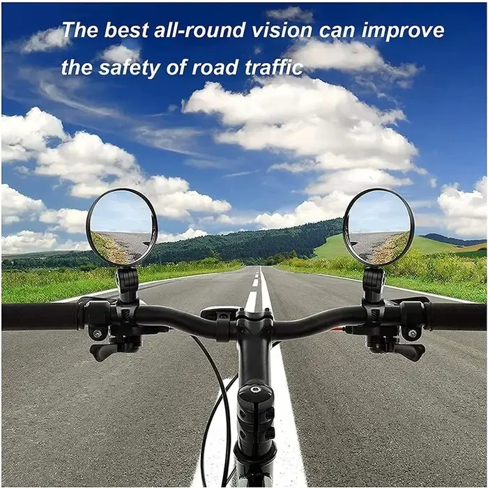 Rétroviseur de vélo, miroir convexe rotatif à 360 degrés réglable pour guidons de VTT