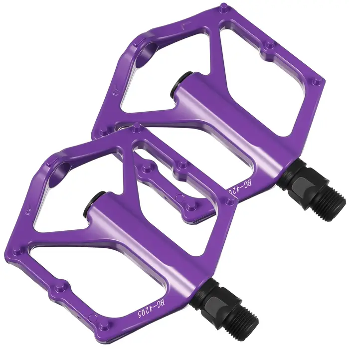 Pédales plates de vélo de montagne en alliage d'aluminium pour enfants, remplacement violet de route