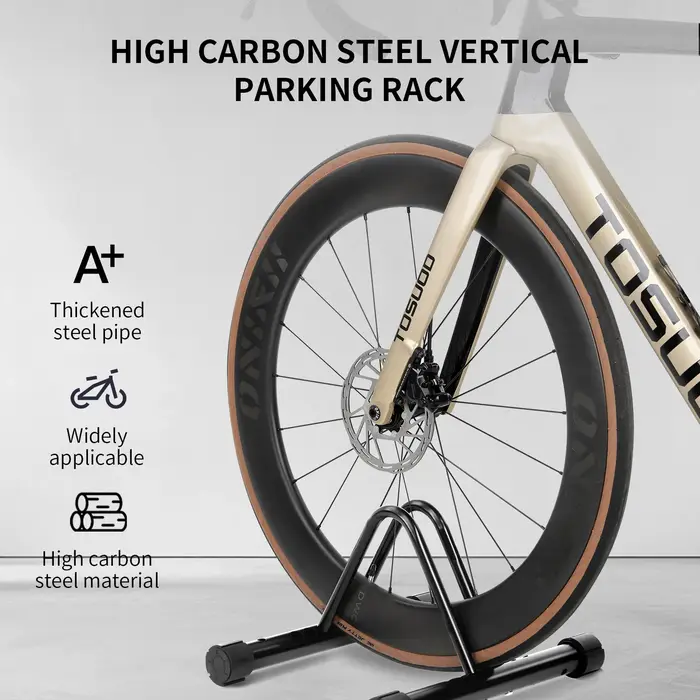 Support de stationnement vertical TOSUOD pour vélos, réglable, antidérapant, en acier à haute teneur en carbone, accessoires de vélo
