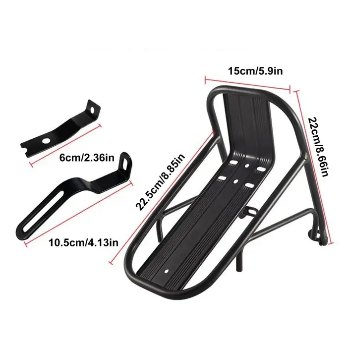 Porte-bagages avant de vélo en alliage d'aluminium