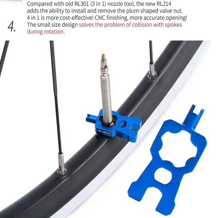 Outils de réparation portables de Valve de vélo 4 en 1