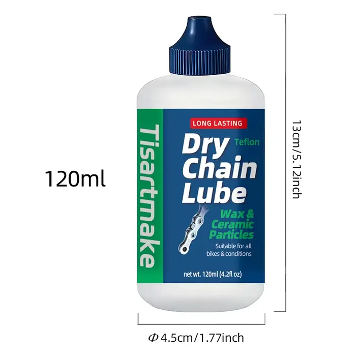 Huile de chaîne sèche cirée pour vélo de route et VTT 120 ml, huile d'entretien cirée pour vélo, lub