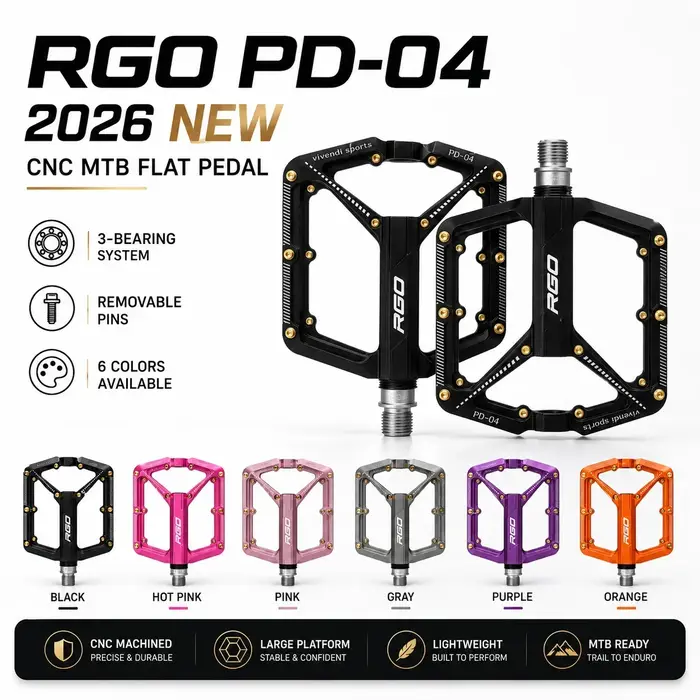 Pédales de vélo GOLDIX RGO PD04 en alliage d'aluminium CNC