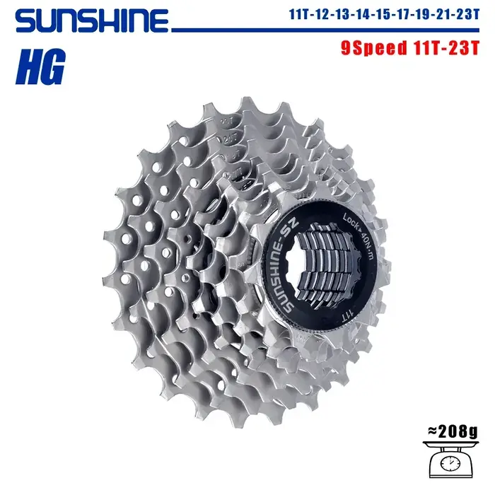 SUNSHINE Cassette de vélo de route 8/9/10/11/12 vitesses 23/25/28/32/34/36T K7