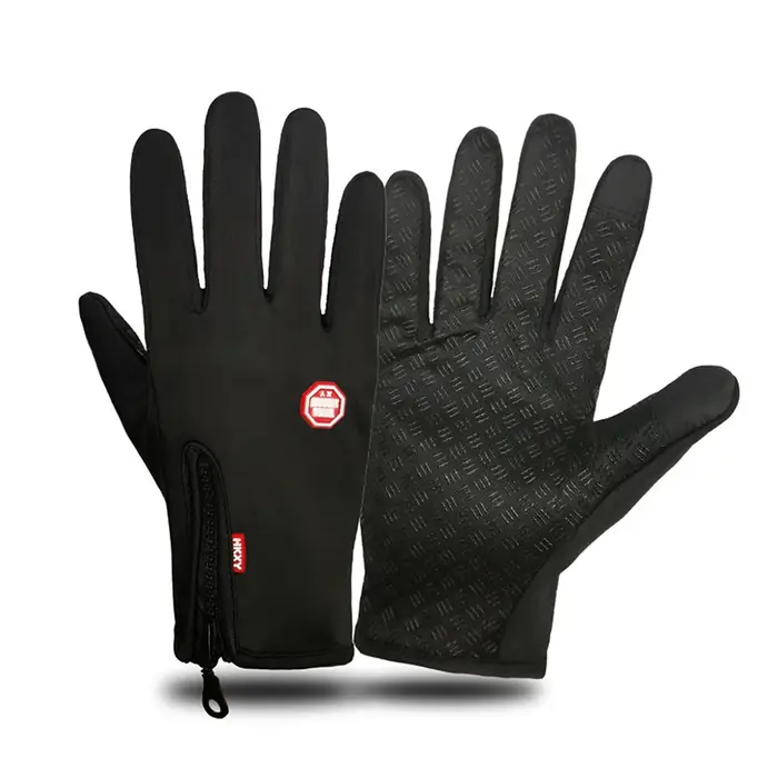 Gants de cyclisme d'hiver pour hommes et femmes, moto, polaire, Sport, fermeture éclair, écran tacti