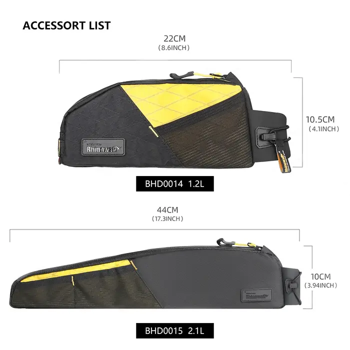 Rhinowalk 1.2L/2.1L sac de Tube supérieur avant de vélo résistant à l'eau pour bagages