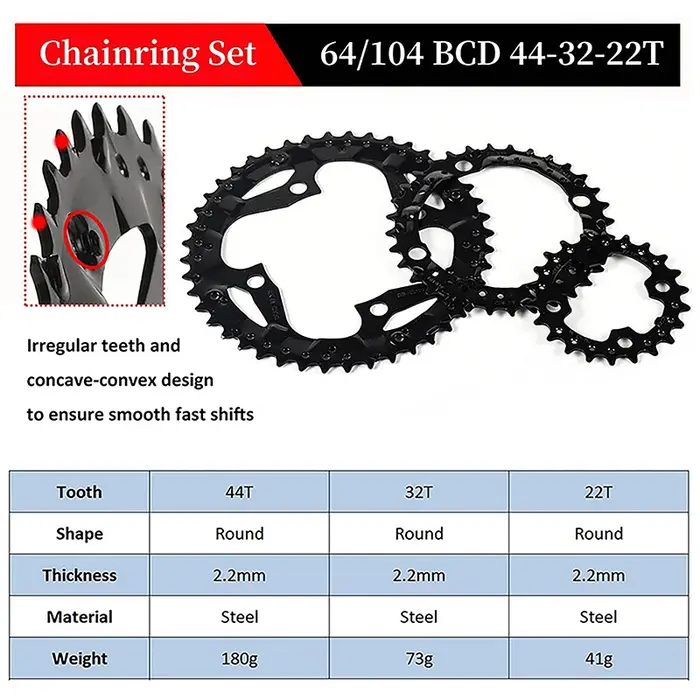 BUCKLOS 22T/32T/44T 3x9S ensemble de plateau de cyclisme