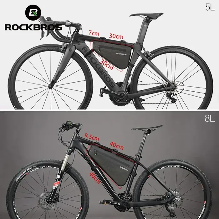 ROCKBROS-sac triangulaire de vélo portable, grande capacité, étanche à la pluie, sacoche de cyclisme