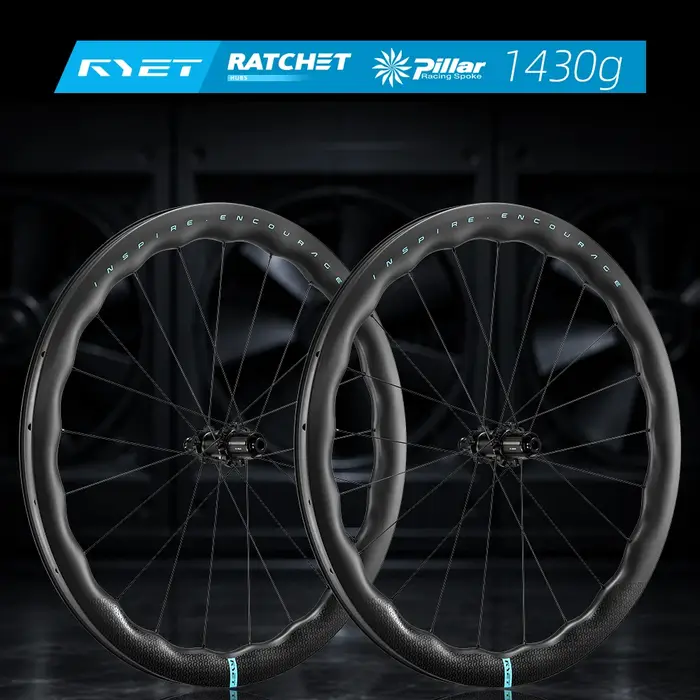 RYET route roues en carbone 50mm jantes de vélo sinusoïdales 22mm Tubeless pneu frein à disque 36T moyeu à cliquet
