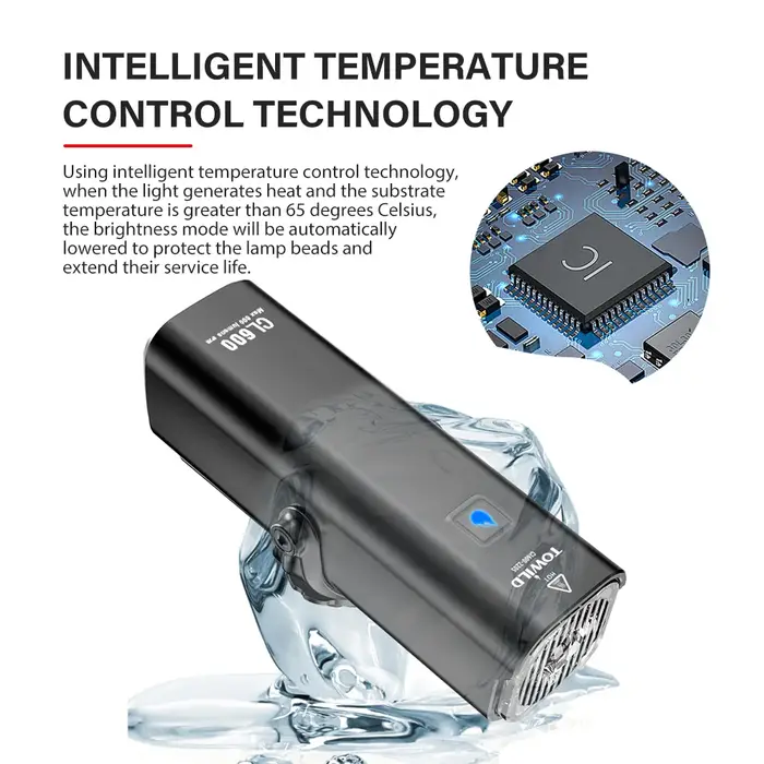 TOWILD CL600S vélo lumière avant lampe 600 lumens USB Rechargeable LED 2600mAh