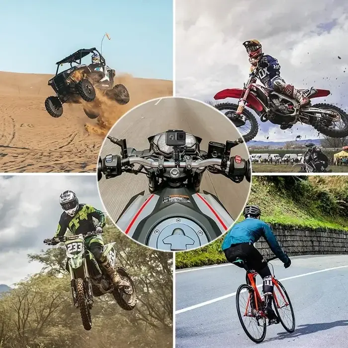 Support de guidon de vélo en alliage d'aluminium noir rotatif 360 degrés pour caméra d'action GoPro DJI Insta360 VTT motocross sport