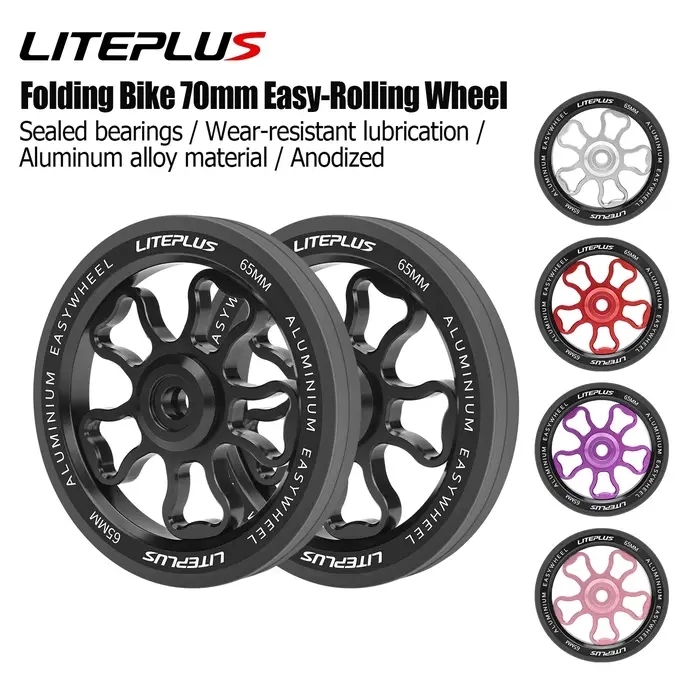 Roues pliantes LITEPLUS en alliage d'aluminium 70 mm pour vélo Brompton
