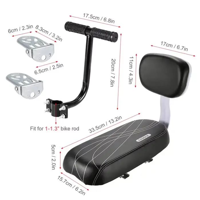 Accessoires de Cycle pièces Bicicleta vélo siège arrière selle enfant avec poignée de dossier accoudoir repose-pieds pédale