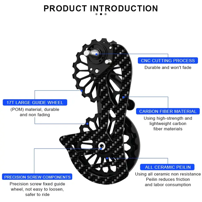 Poulie de dérailleur arrière de vélo en fibre de carbone céramique 13T 17T pour Shimano R5800 R6800 R7000 R8000 R9000 pour Sram