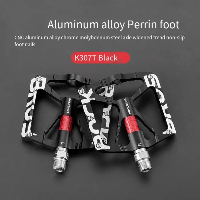  Pédales ultralégères en alliage d'aluminium ROCKBROS, roulements étanches réfléchissants, design antidérapant, accessoires de cyclisme pour vélos de montagne et de route