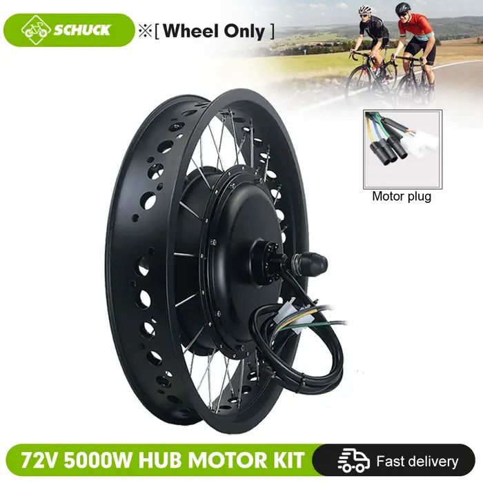 Kit de conversion pour vélo électrique 72V 5000W, roue arrière avec moteur moyeu sans balais sans en