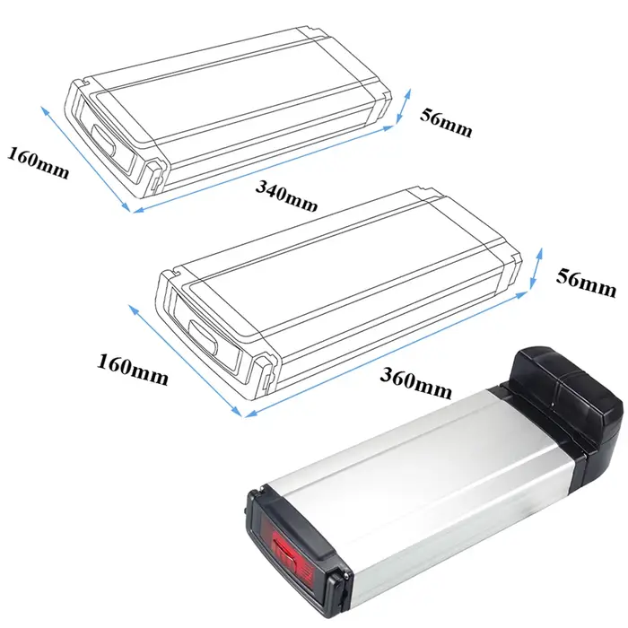 Boîtier de batterie arrière pour vélo 24V 36V