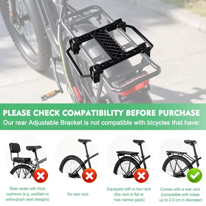 Porte-bagages arrière de vélo à démontage rapide, étagère de coffre robuste pour VTT et vélo électrique