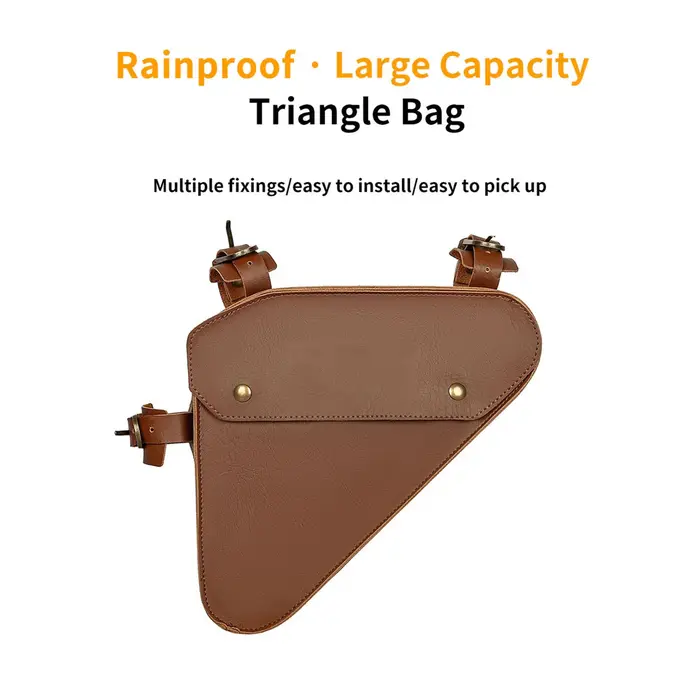 Sacs triangulaires pour poutre de vélo en cuir PVC