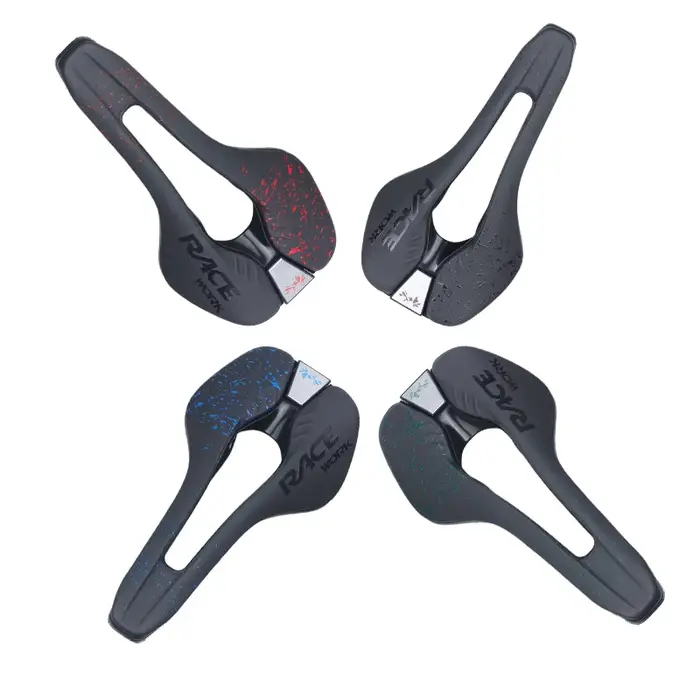 Selle de vélo VTT et route RACEWORK RK90 professionnelle ultralégère en nylon avec rail acier chrome-molybdène pour homme triathlon et course TT