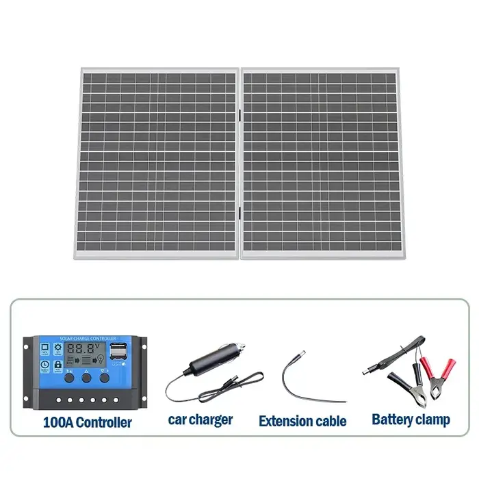 Panneau solaire pliable 1000W avec sortie 12V pour usage domestique, charge fiable des batteries de