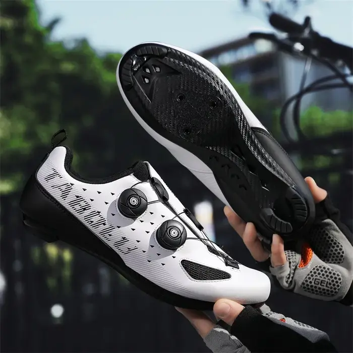 Chaussures de vélo de montagne pour hommes et femmes, chaussures de cyclisme sur route, chaussures de cyclisme à pédale plate en caoutchouc, chaussures de cyclisme d'extérieur à crampons