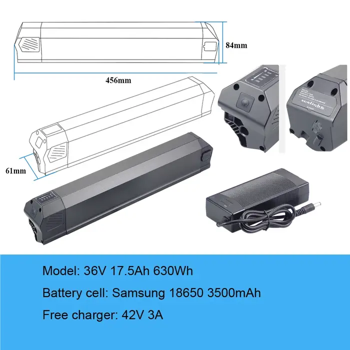 Sun Light 2 batterie de vélo électrique 36v 12.5Ah 13Ah 15Ah 17.5Ah Sunlight 2 SSE 059