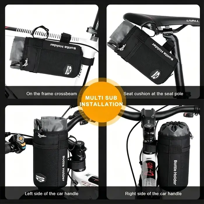 Pochette porte-bouteille isotherme portable pour VTT et vélo de route