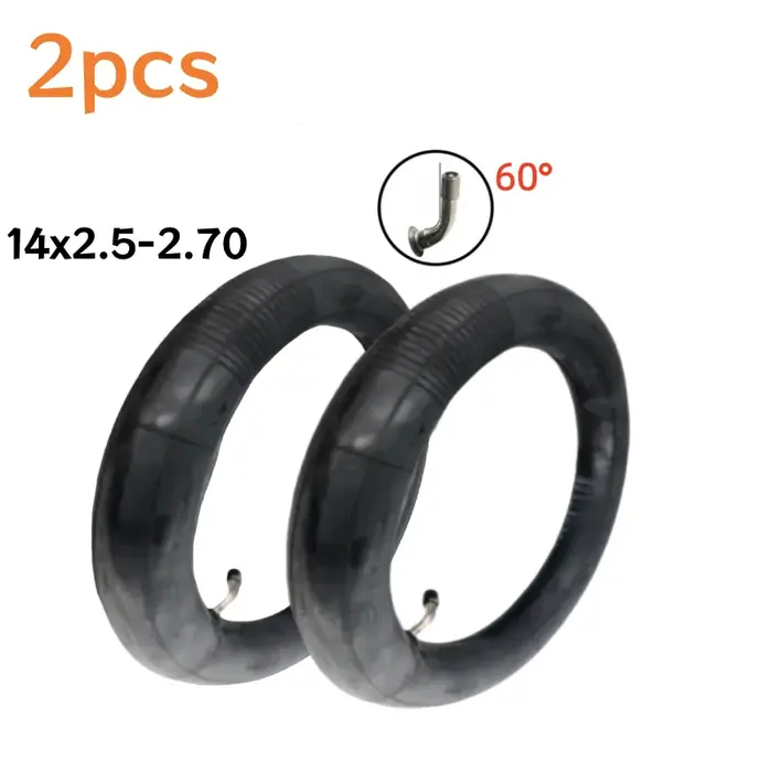 Chambre à air pour pneus de vélo électrique 14' 14x1.75 14x2.125 14x2.50 14x2.70 14x3.0 avec valve coudée