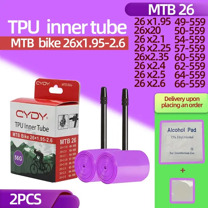 Chambre à air de vélo VTT en TPU CYDY 1PSC/2PSC 29 26 27