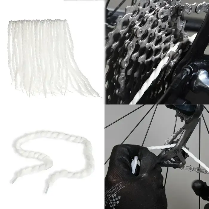 Cordon de nettoyage spécial pour cassette de vélo en coton et fil pour chaîne et engrenages entretien transmission vélo roue guide et volant