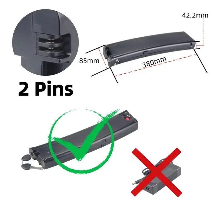 Batterie de vélo électrique pliante Carrera Crosscity 36V 7.8Ah 8.7Ah 9Ah 9.6Ah 10.5Ah pour vélo éle