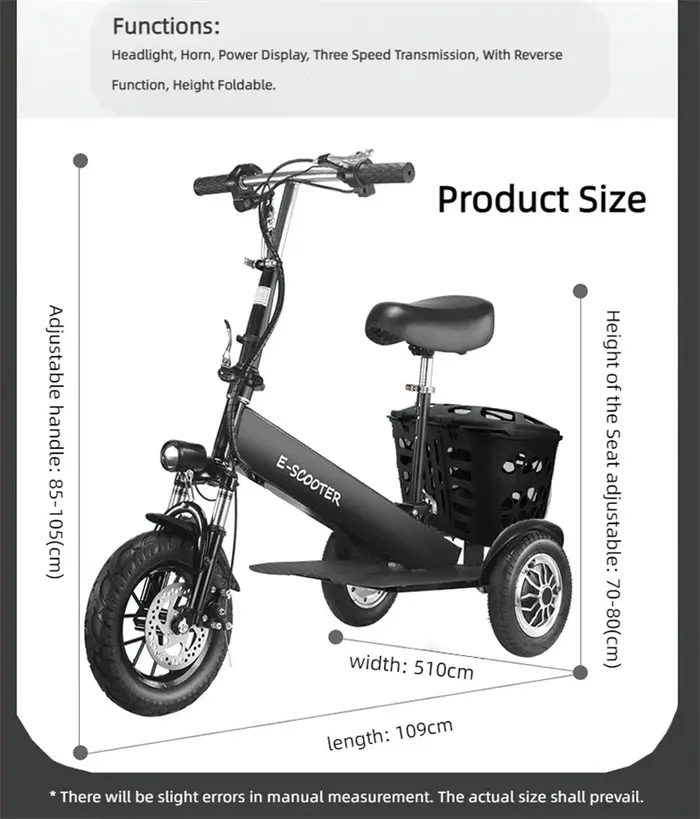 Tricycle électrique pliant Parent-enfant