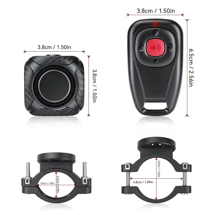 Alarme antivol sans fil pour vélo, détection de vibrations bidirectionnelle, alarme de vélo avec télécommande, étanche